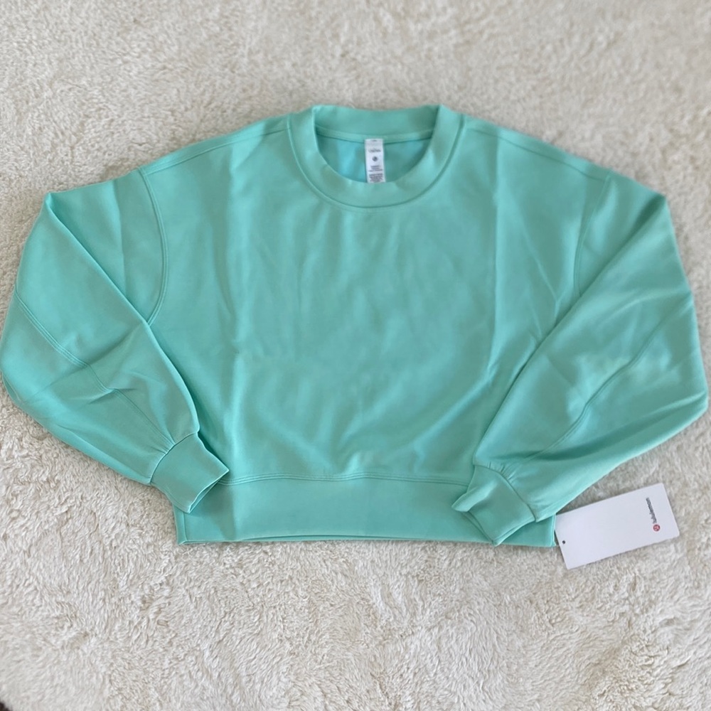 ❤️ Lululemon Perfectly Oversized Cropped Crew *Softstreme™ Wild Mint Size 6 NWT